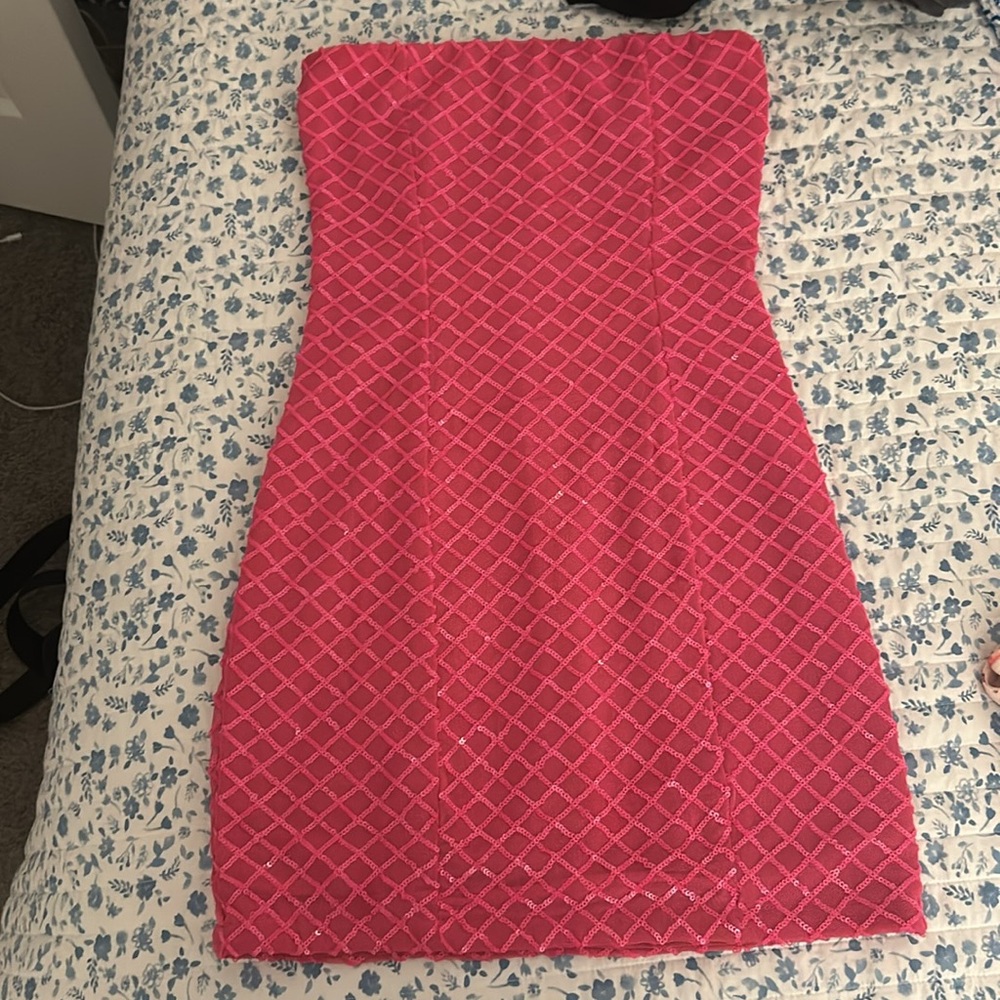 Pink White Fox Mini Dress